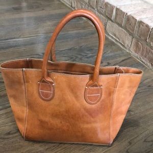 Tan leather handbag